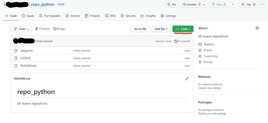 Python en Github Codespaces - Repositorio creado